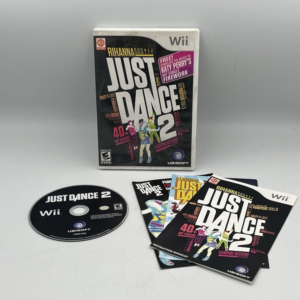 Just Dance 2 Nintendo Wii Complete w/ Case & Manual Tested Working